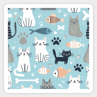 Abstract Cat Pattern 2 Sticker